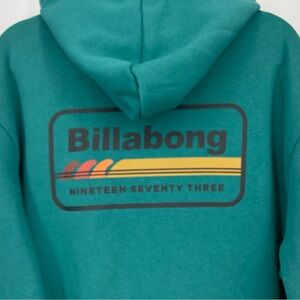 Billabong Nineteen Seventy Three Teal Green Hoodie L